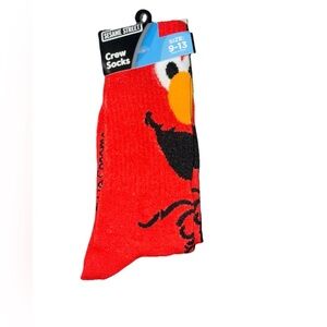 Elmo Sesame Street Novelty Crew Socks Unisex Size 9-13